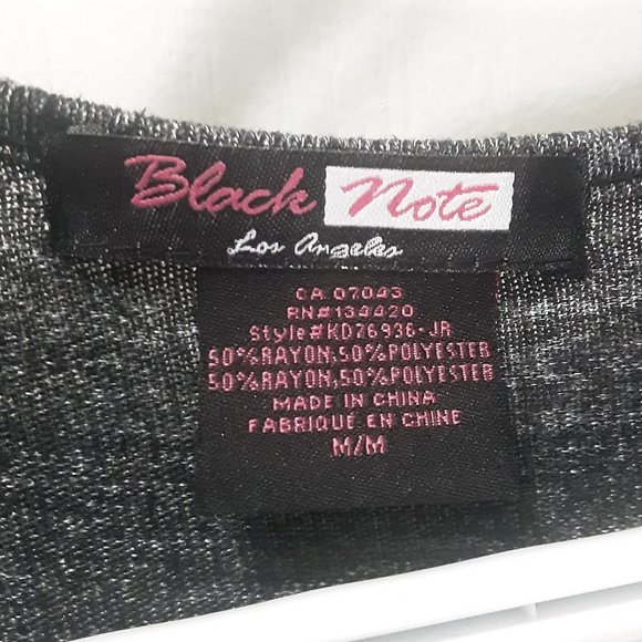 M | Black Note | Twisted Mid Long Sleeved Dress - Picture 3 of 3